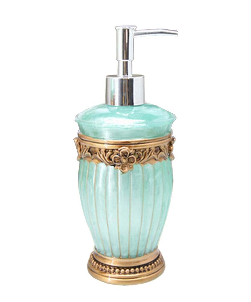 Vintage Resin Soap Dispenser Lotion Bottle Shampoo Container Blue