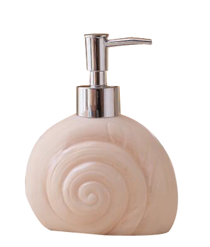Retro Style Resin Soap Dispenser Lotion Bottle Shampoo Container[Seashells]
