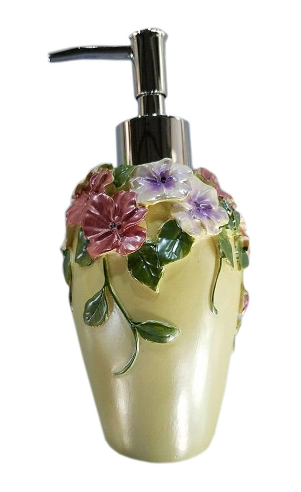 Style Bathroom Resin Soap Dispenser Shampoo Container[Orchid]
