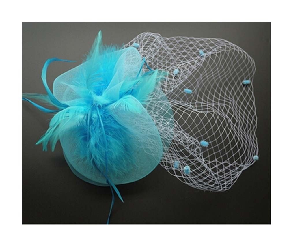 Blue Girl Hat Party Bridal Styling Accessories Hair Band Hair Barrettes Flower