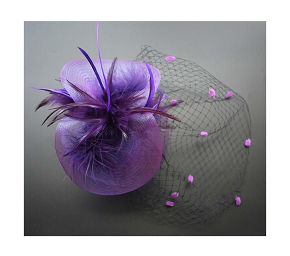 Purple Girl Hat Party Styling Accessorie Wedding Hair Clips Elegant Hair Curlers