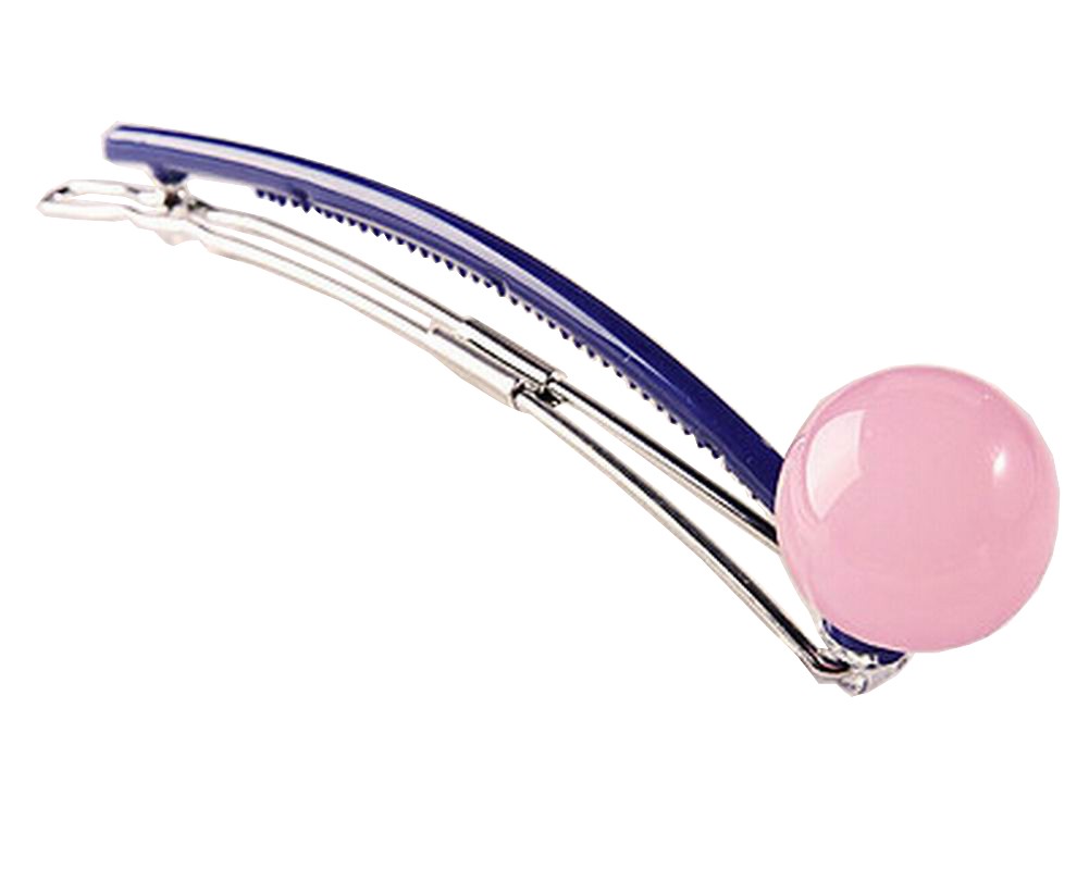 2pcs Sweet Hair Barrette Hair Clip Cute Ball Hair Pin Head Wear Pink&Navy