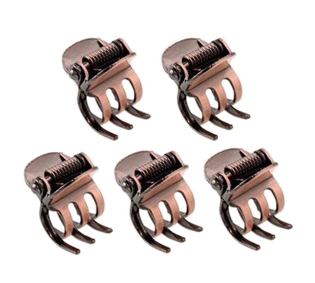 Set of 5 Retro Style Mini Claw Clips Hair Claw Hair Clips Red Copper