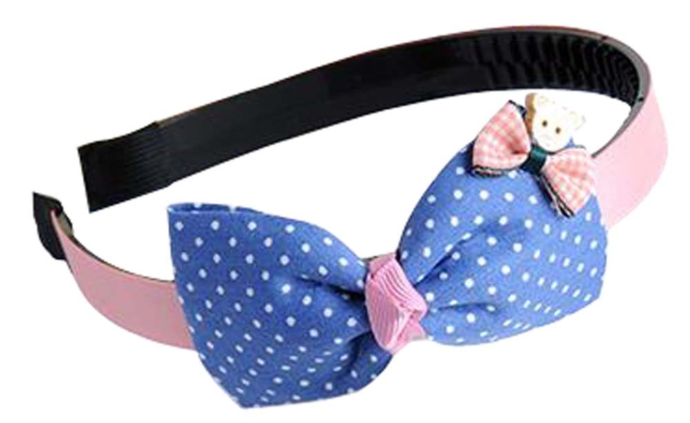 Students Headband Baby Hair Accessories Girls Bow Hairpin Blue
