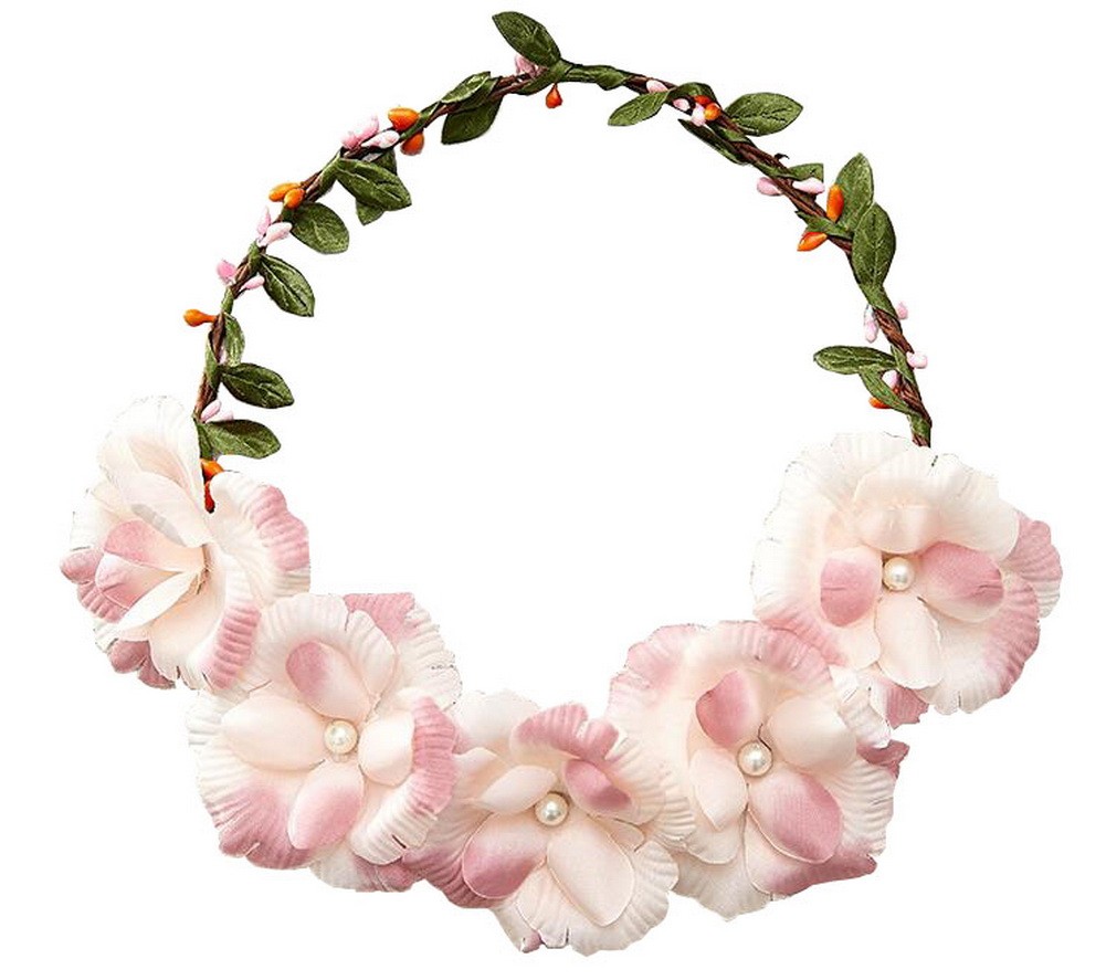 Beautiful Artificial Hair Garland for Wedding/Holiday Flower Garland, Pink
