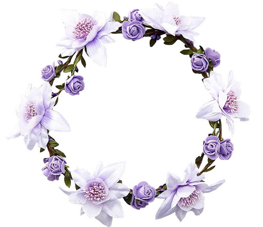 Bohemian Headdress [Mysterious Purple] Artificial Flower Hair Wreath