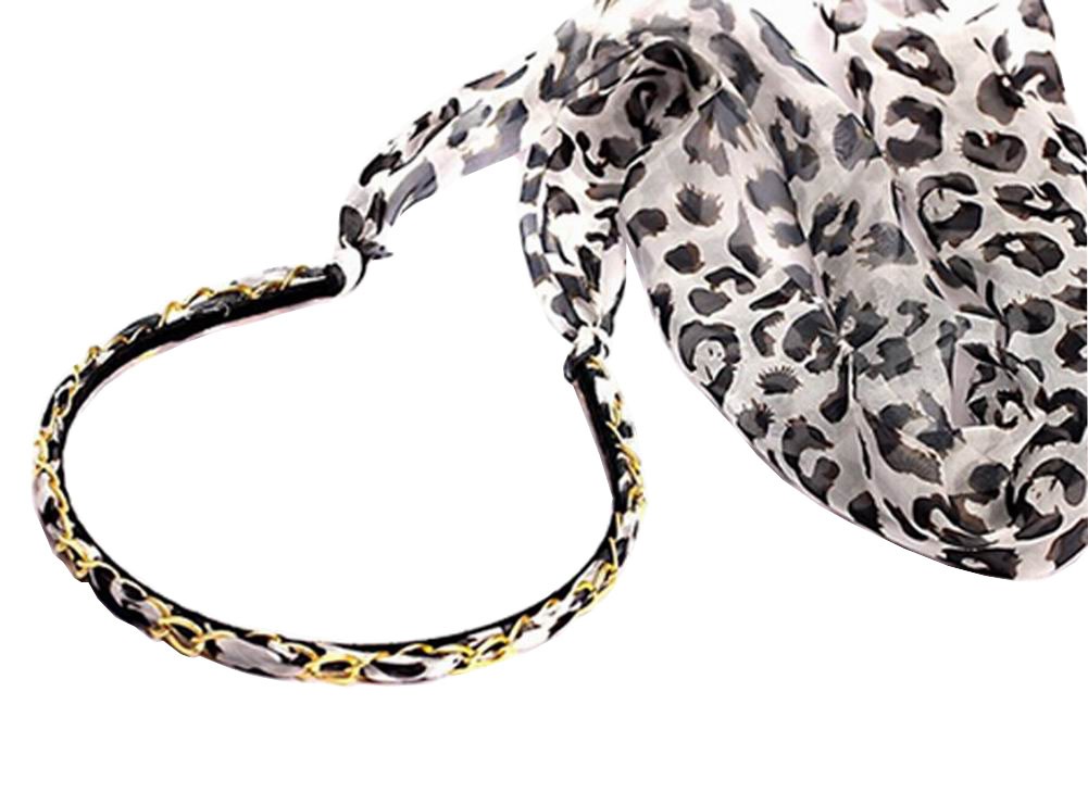 Stylish Headband Chiffon Headbands with Ribbons Headwrap Black&White