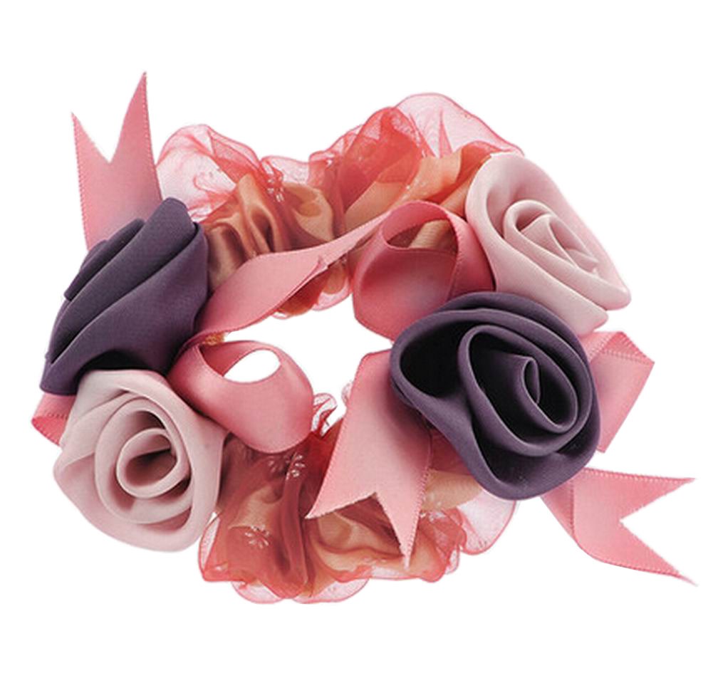 Beautiful Elegant Scrunchie Elastics Ponytail Holder Hair Rope/Ties Pink