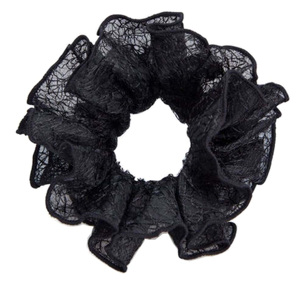 Sweet Elegant Silk Yarn Scrunchie Elastics Ponytail Holder Hair Rope/Ties Black