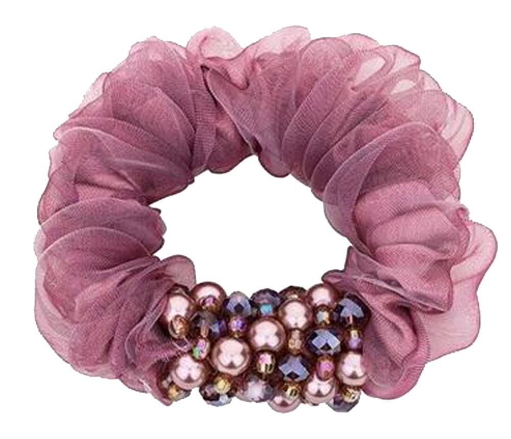Pearl Hair Rope Headwear Head Flower Hair Accessories Pink