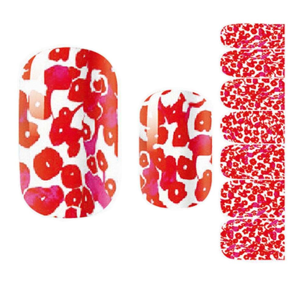 Set of 5 Stylish Nail Stickers Nail Decals Manicure Decals Red
