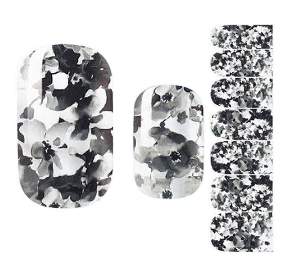 Set of 5 Elegant Nail Stickers Manicure Nail Decals Black