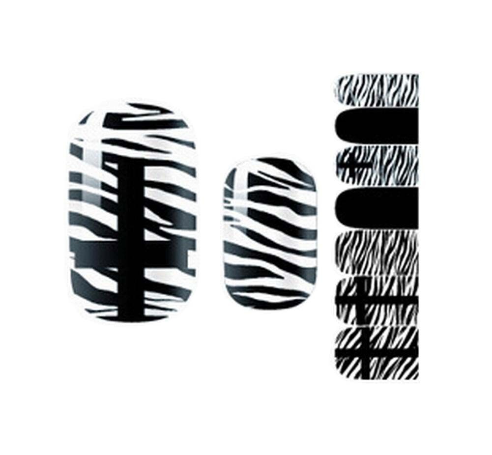 Set of 5 Stylish Nail Stickers Nail Decals Manicure Tips Zebra