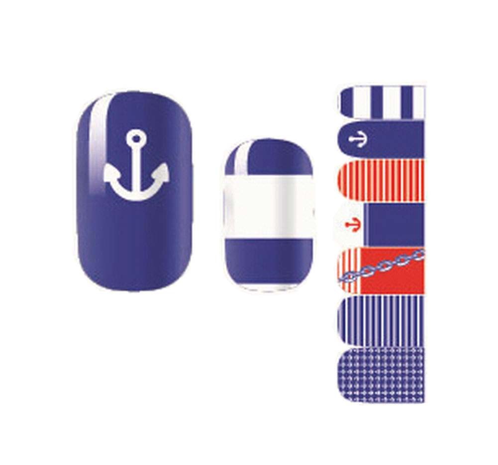 Set of 5 Lovely DIY Nail Stickers Decals Manicure Decals Navy