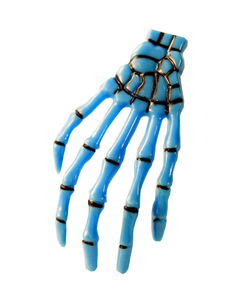 Set of 4 Creative Skeleton Hand Hair Clip Party Woman Girl Hairpin Blue