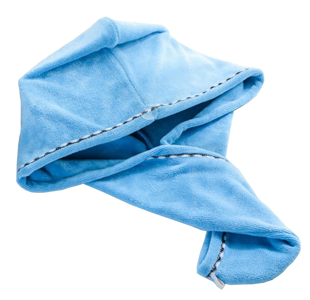 Bath Towel Hair Dry Hat Cap Hair Drying Towel Lady Bath Tool Blue