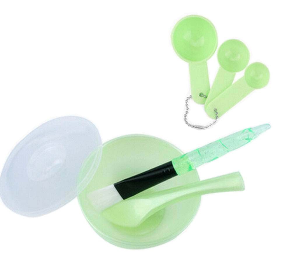 DIY Facial Mask Tools Mask Bowl Brush Spoon Set Green