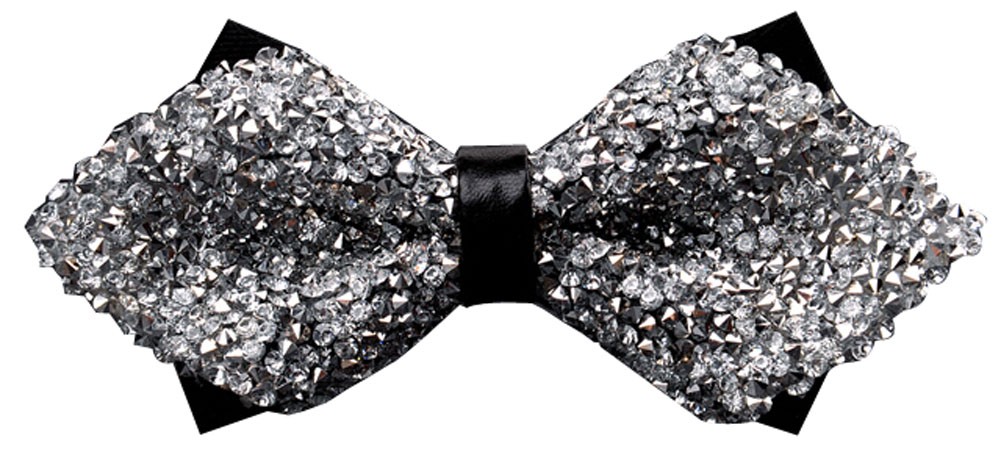 Luxury Angular Neckties Man's Super Set Auger Bow Ties Fashion Bowtie Silver