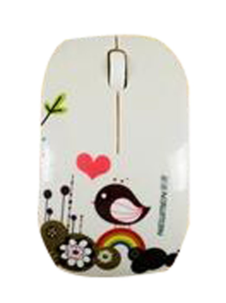 Cartoon Creative Small Wireless Mouse Mute Mouse Milk White