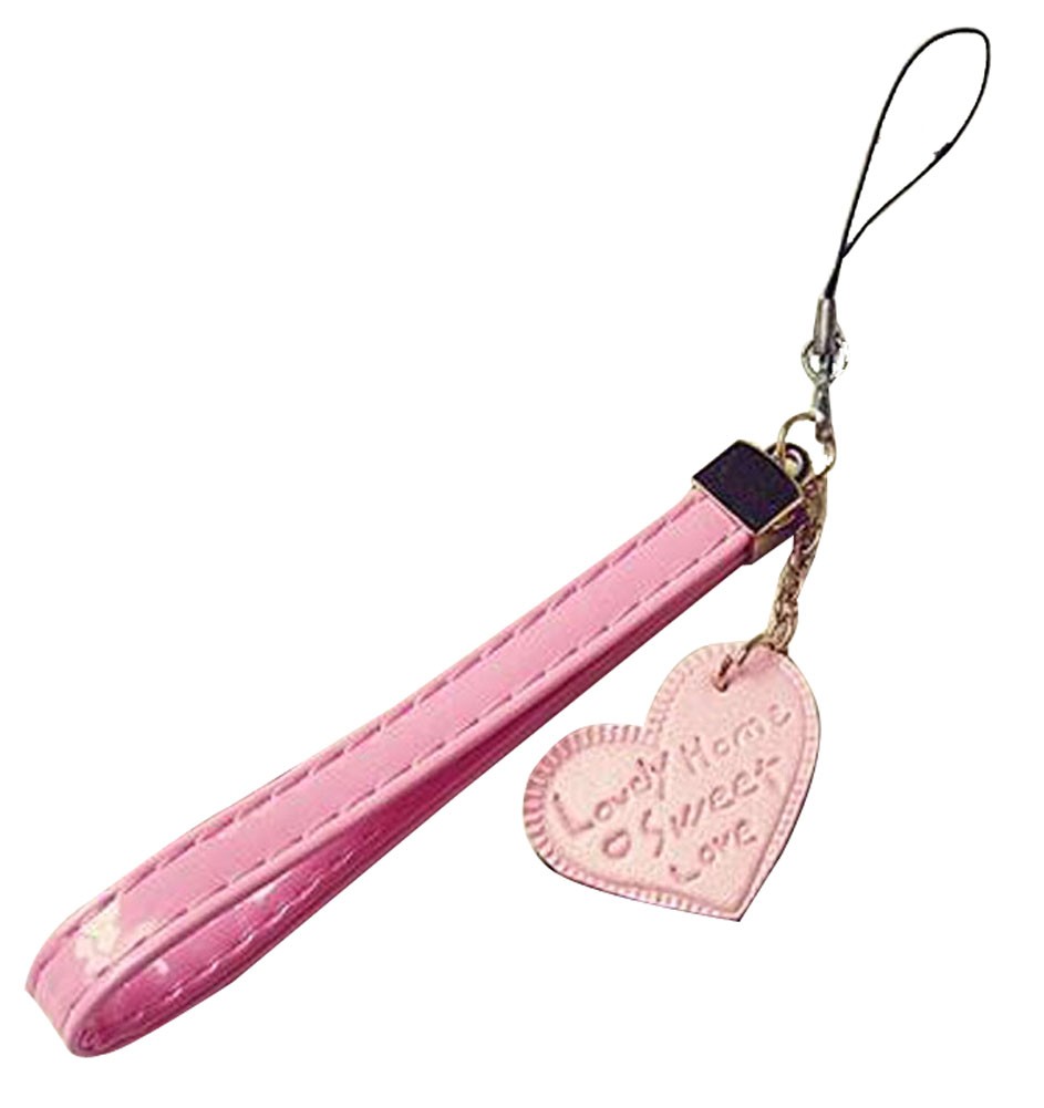 Phone Strape Love Tassel PU Leather Camera Hand Rope Pink