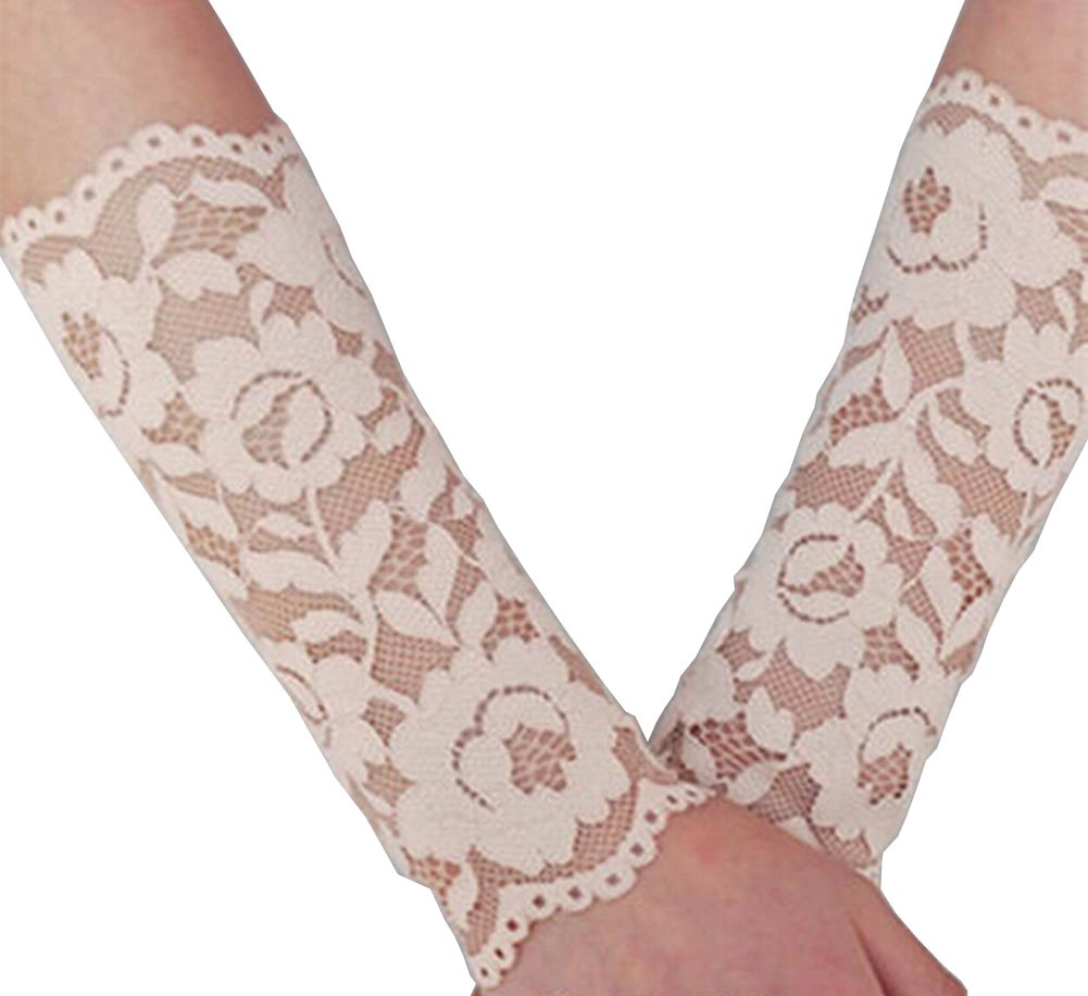1 Pair Lace Bracers Wrist Protector Wrist Sleeves Khaki 18cm