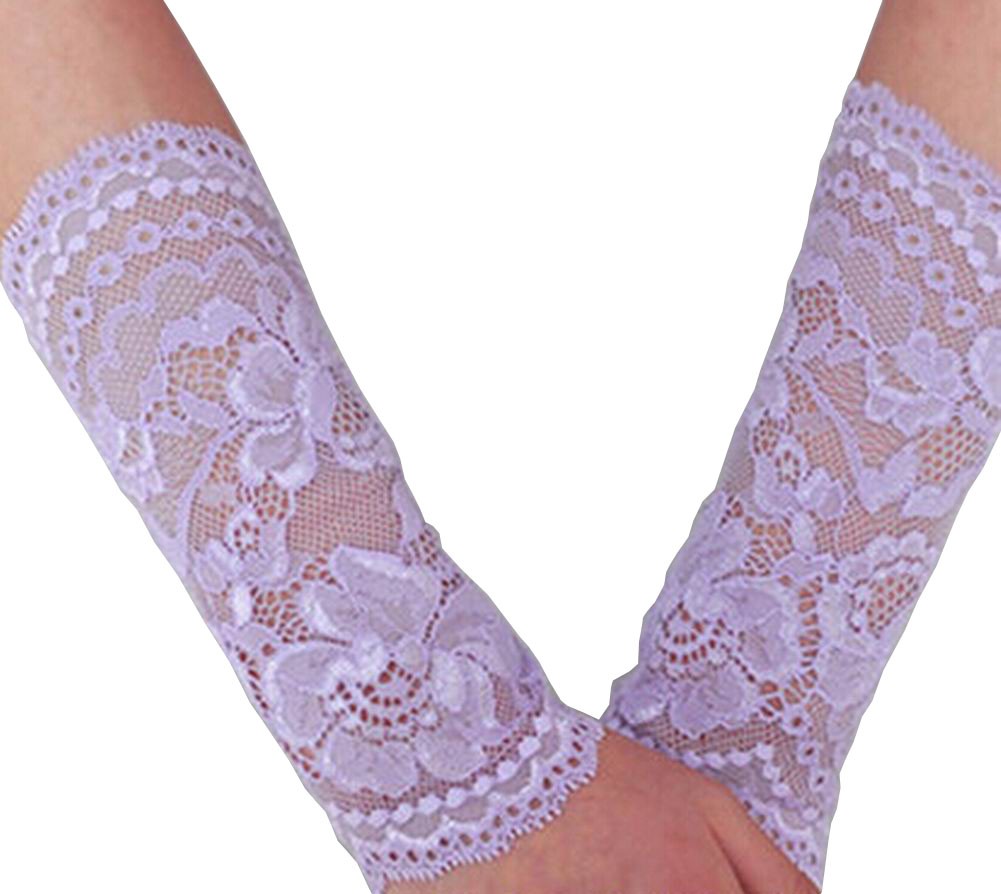 1 Pair Lace Bracers Wrist Protector Women Wrist Sleeves Purple 17cm