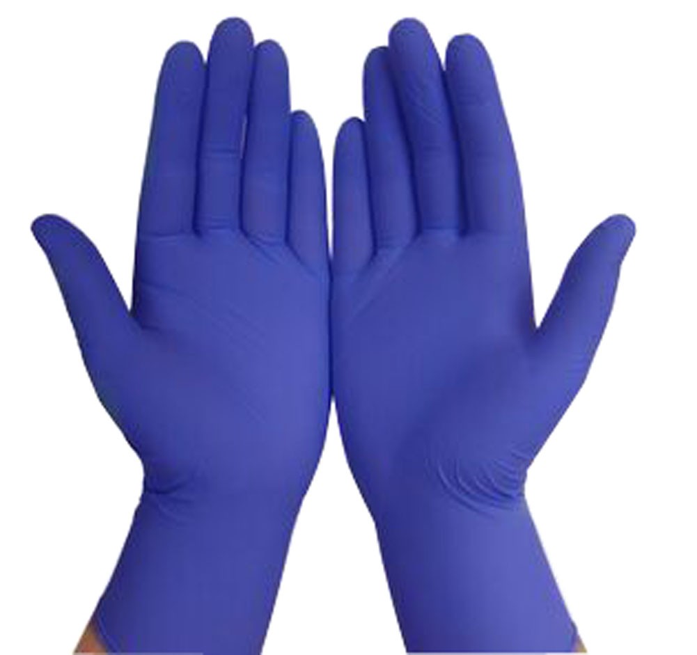 Powder Free Disposable Nitrile Rubber Gloves , Blue Large (Box of 100)