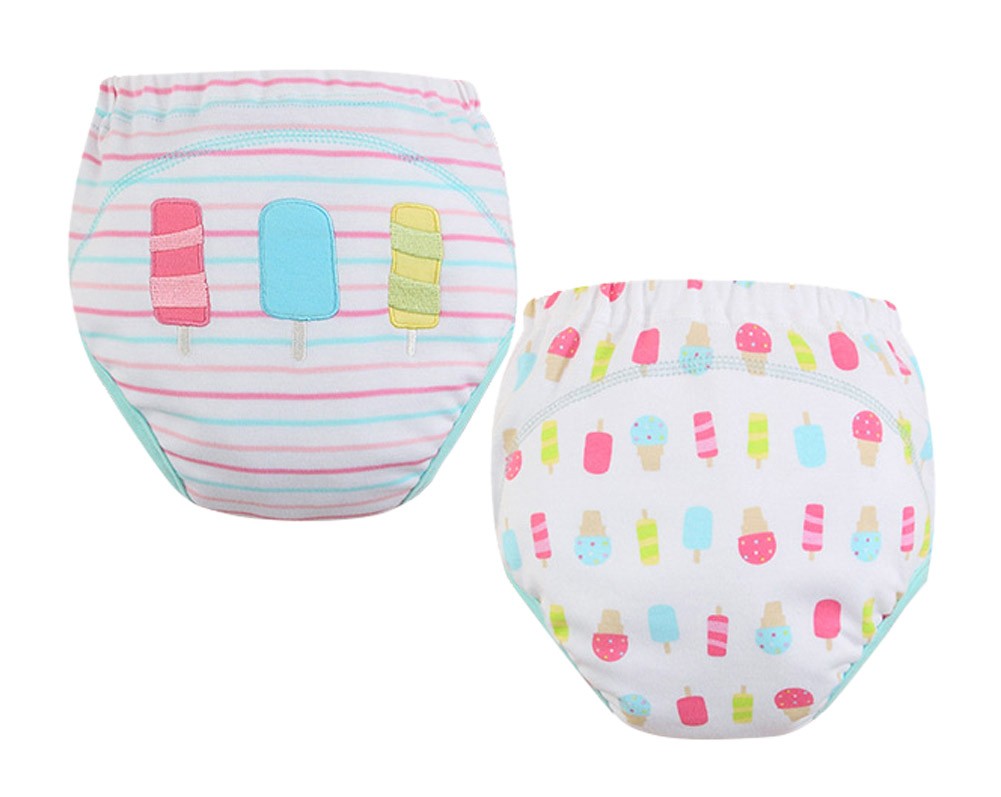 [Ice] Baby Toilet Training Pants Nappy Underwear Cloth Diaper 15.4-26.4Lbs 2 PCS