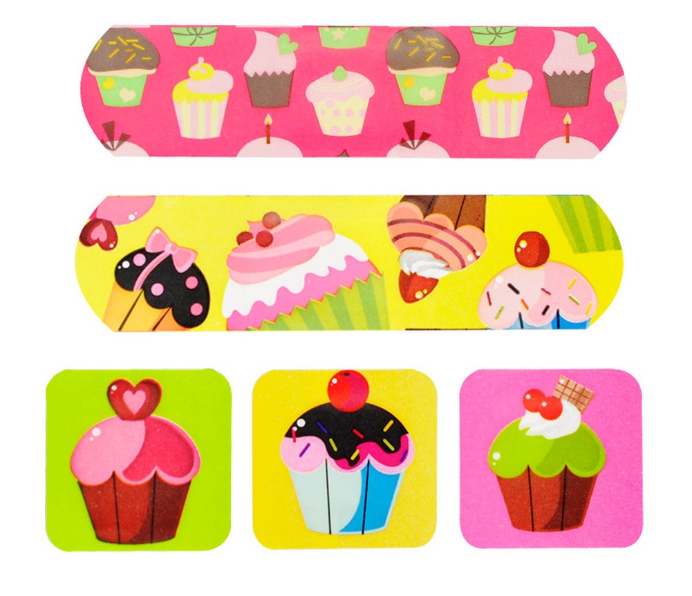 Cup Cake 20-Count First Aid Dressings Waterproof Band Aid Cute Adhesive Bandages