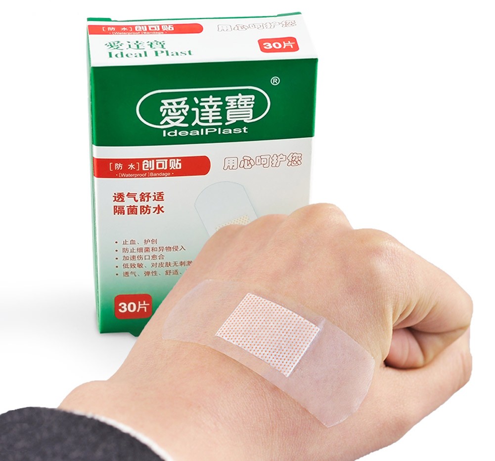 Transparent First Aid Dressings 30-Count Waterproof Band Aid Adhesive Bandages