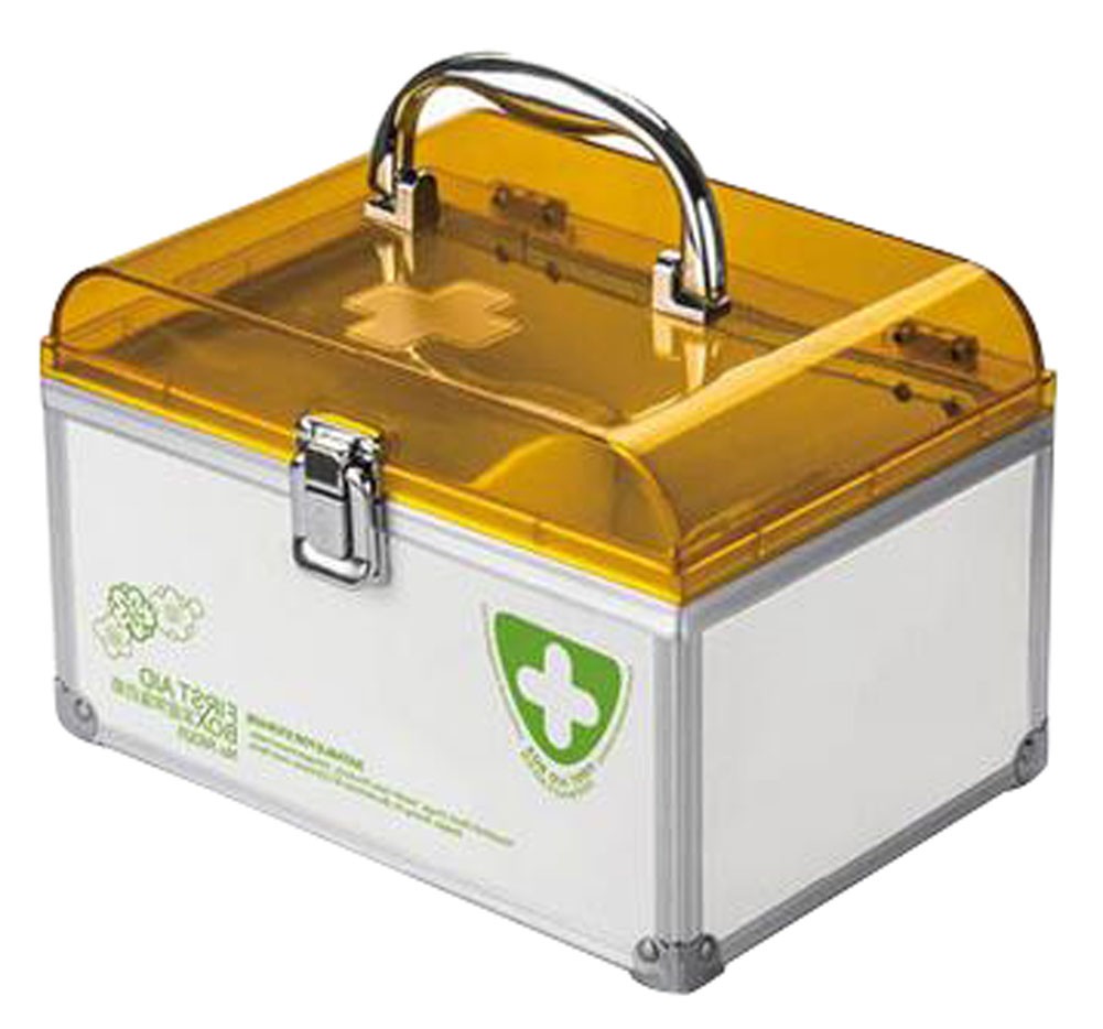 Portable Lock Handheld Family Medicine Cabinet First Aid Kit Storage Box Orange