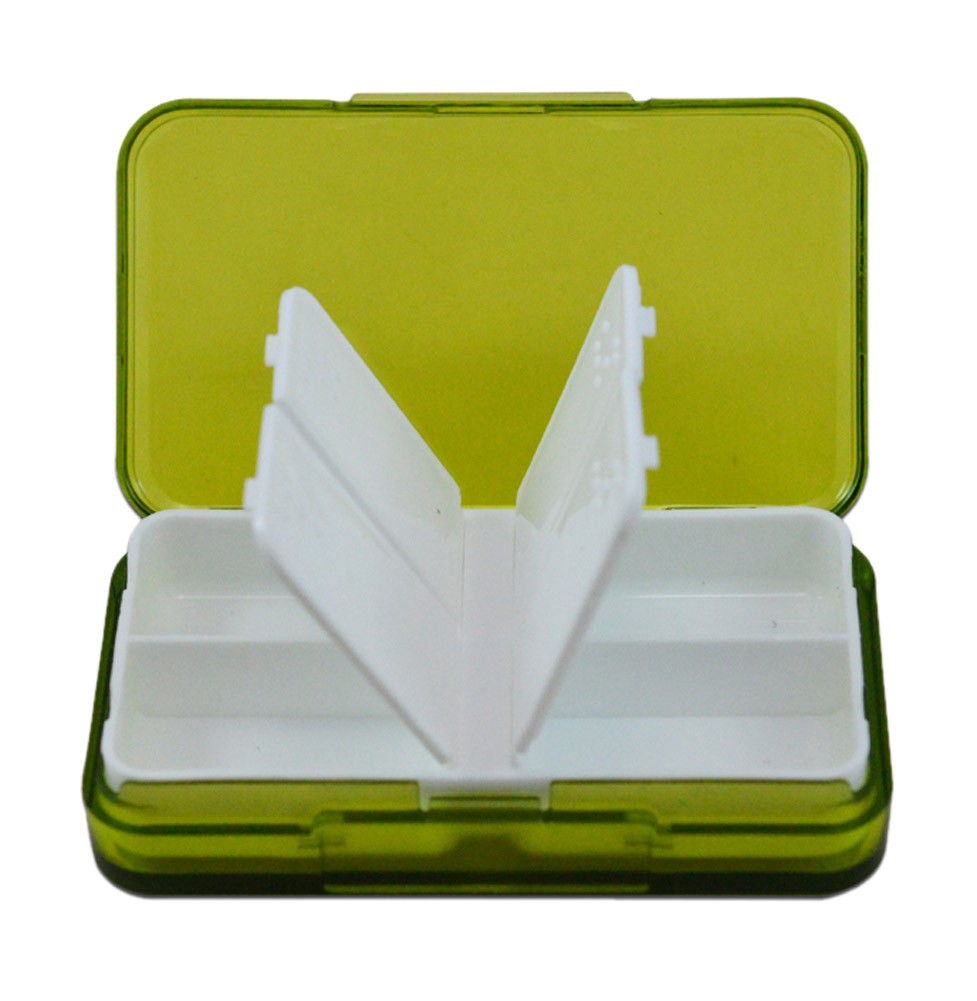 4 Slots Plastic Pills/Vitamins Box Multi-Purpose Travel Portable Organizer Green