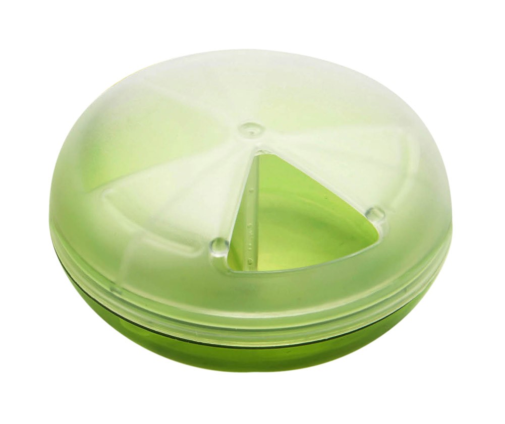 3 Slots Plastic Pills/Vitamins Box Multi-Purpose Organizer Green Set of 2
