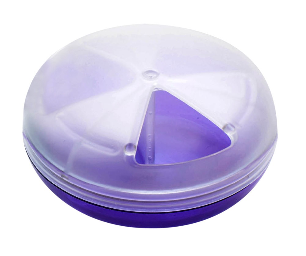 3 Slots Plastic Pills/Vitamins Box Multi-Purpose Organizer Purple Set of 2