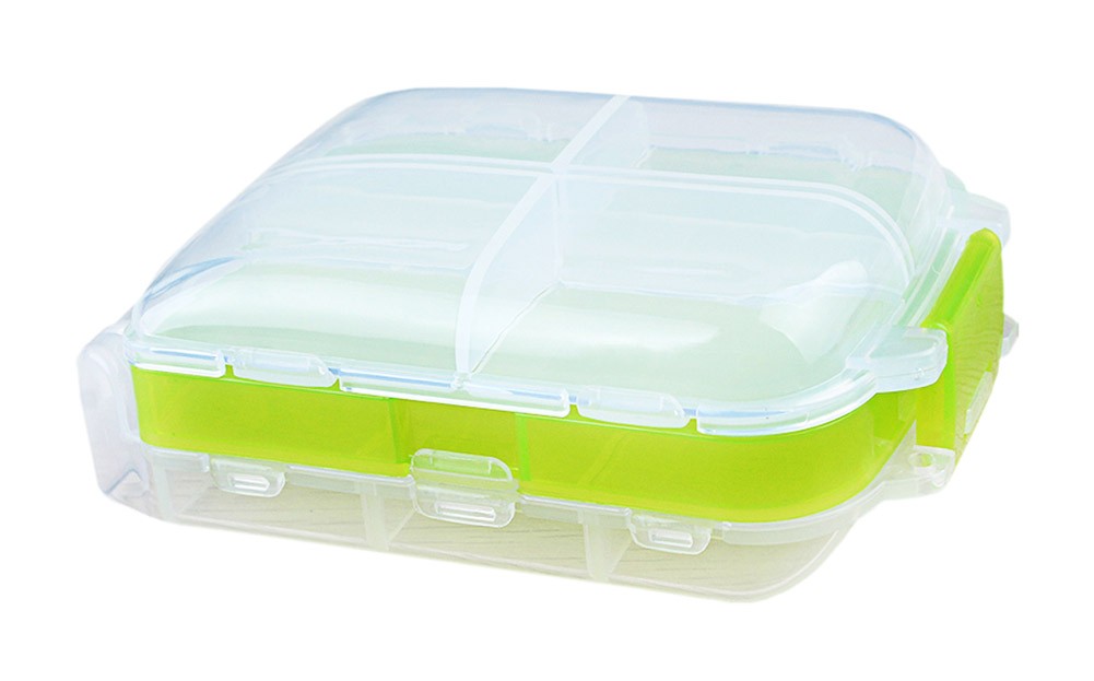 Mini Portable 8-Slot Pills/Vitamins Box Multi-Purpose Organizer Green