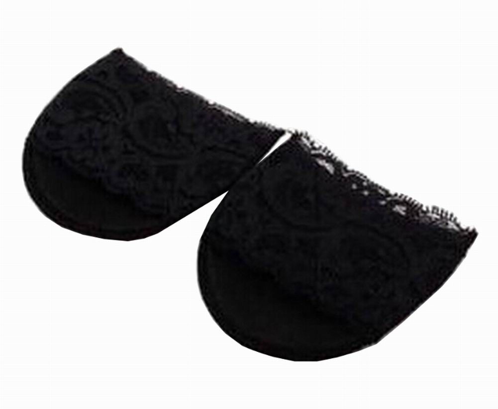 3 Pairs Forefoot Pads High-heeled Shoes Insoles Cushions Lace Black