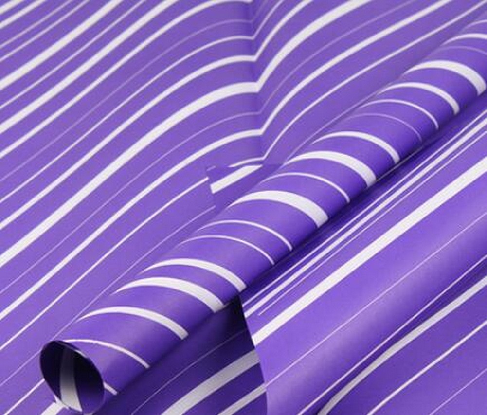 20 Sheets Gift Wrap Paper Purple Diagonal Stripes Packaging Materials