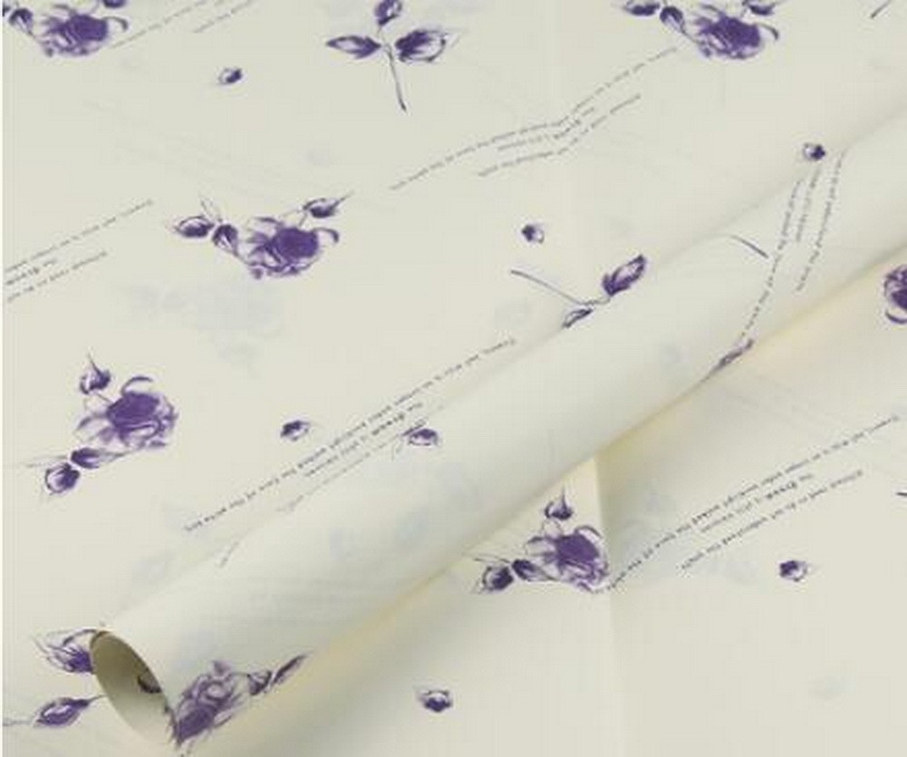 Floral Wrap Paper 20 Sheets Exquisite Packaging Materials [Purple]