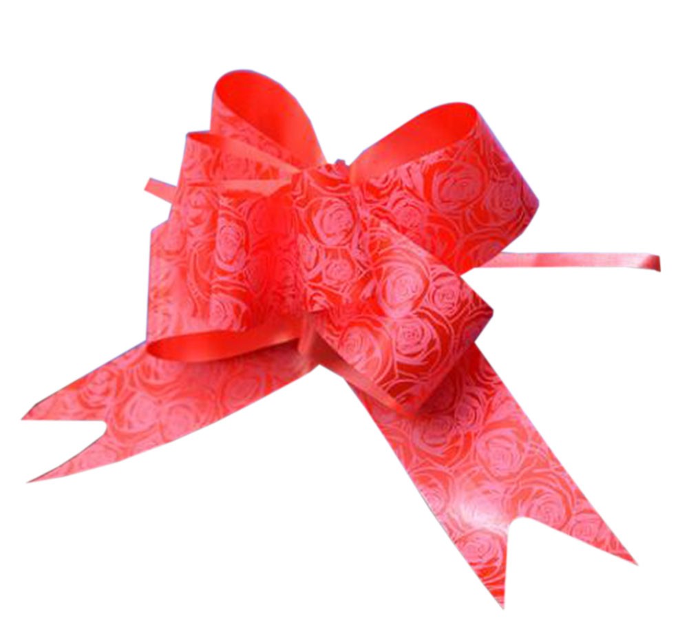 60PCS Gift Wrap Ribbons, Beautiful Party Decoration Pull String Ribbons [Red]