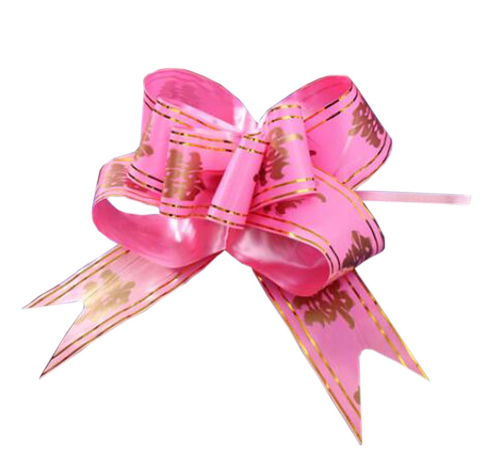 Chinese Character Wedding Decoration Pull String Ribbons, 60PCS [Pink]