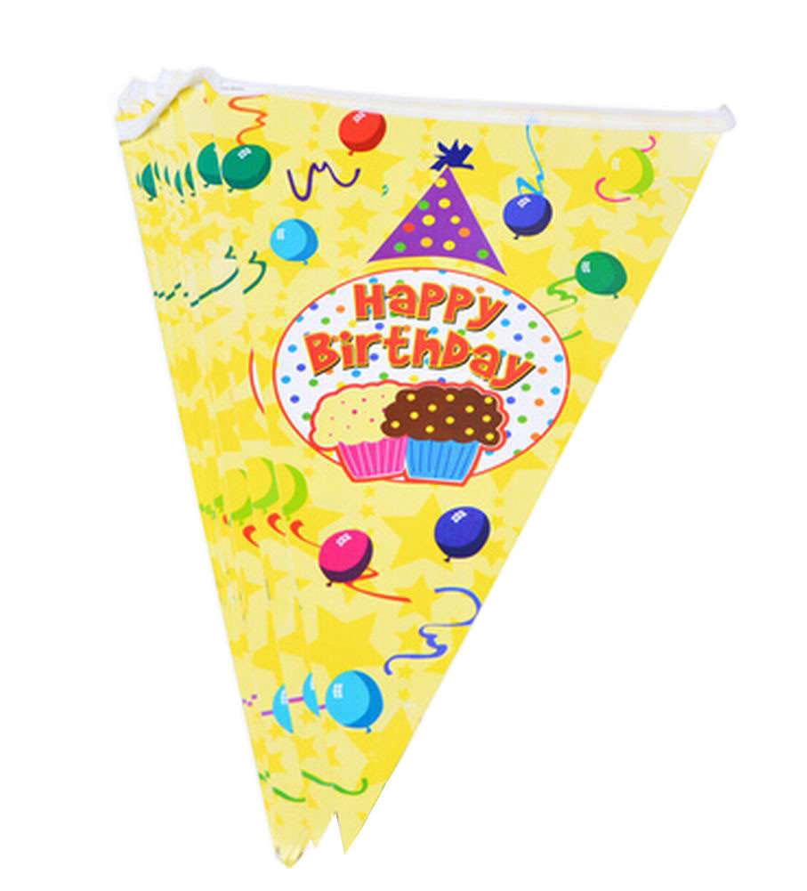 Set of 2 Party Banners Birthday Party Flags Decor [Cap & Cake]