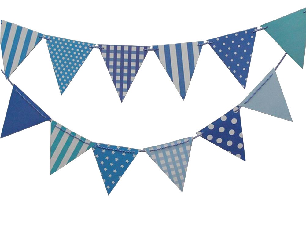 Set of 2 [Blue] Stylish Party Banners Pennant Banner Party Supplies Flags