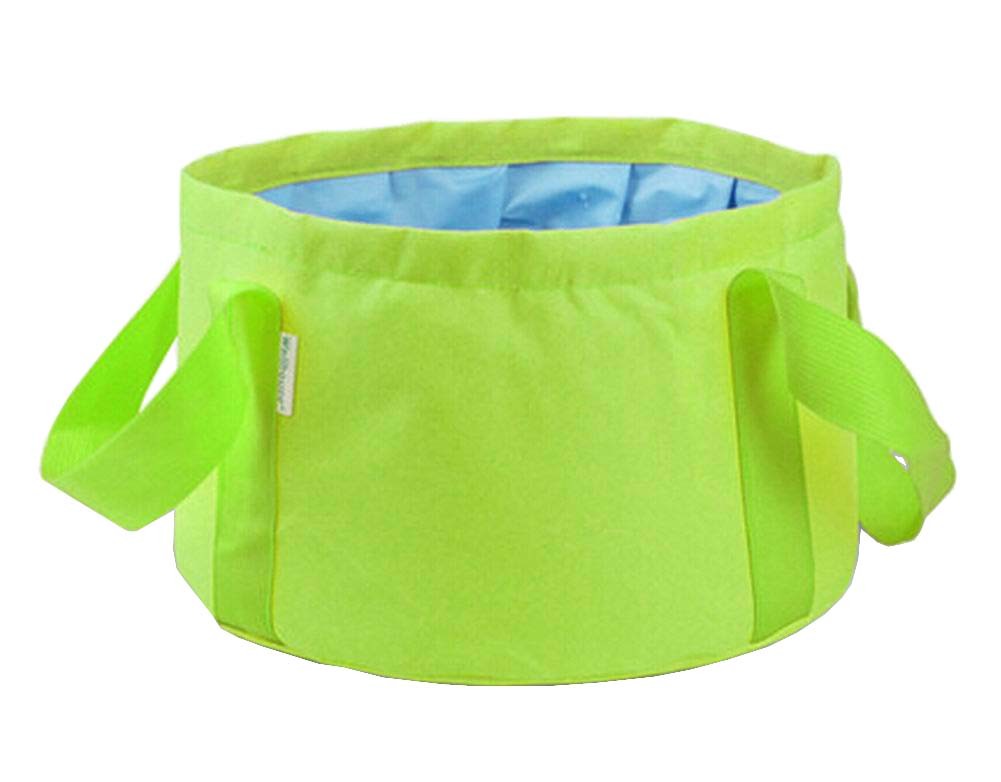 [Green] Collapsible Bucket Folding Washbasin Portable Water Basin