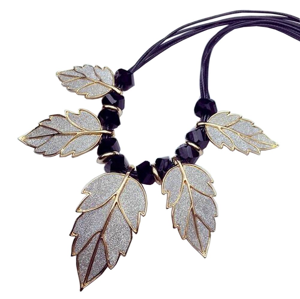 [Leaf Gold] Stylish Costume Necklace Sweater Necklace Costume Jewelry