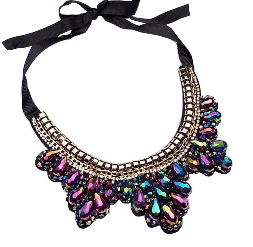 [Leaf Colorful] Fashion Costume Necklace Sweater Necklace Costume Jewelry
