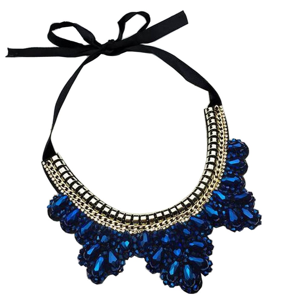[Leaf Blue] Fashion Costume Necklace Sweater Necklace Costume Jewelry
