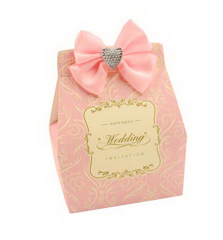Set of 10 Wedding Festival Candy Paper Bag/Chocolate Box/Gift Carrier Pink