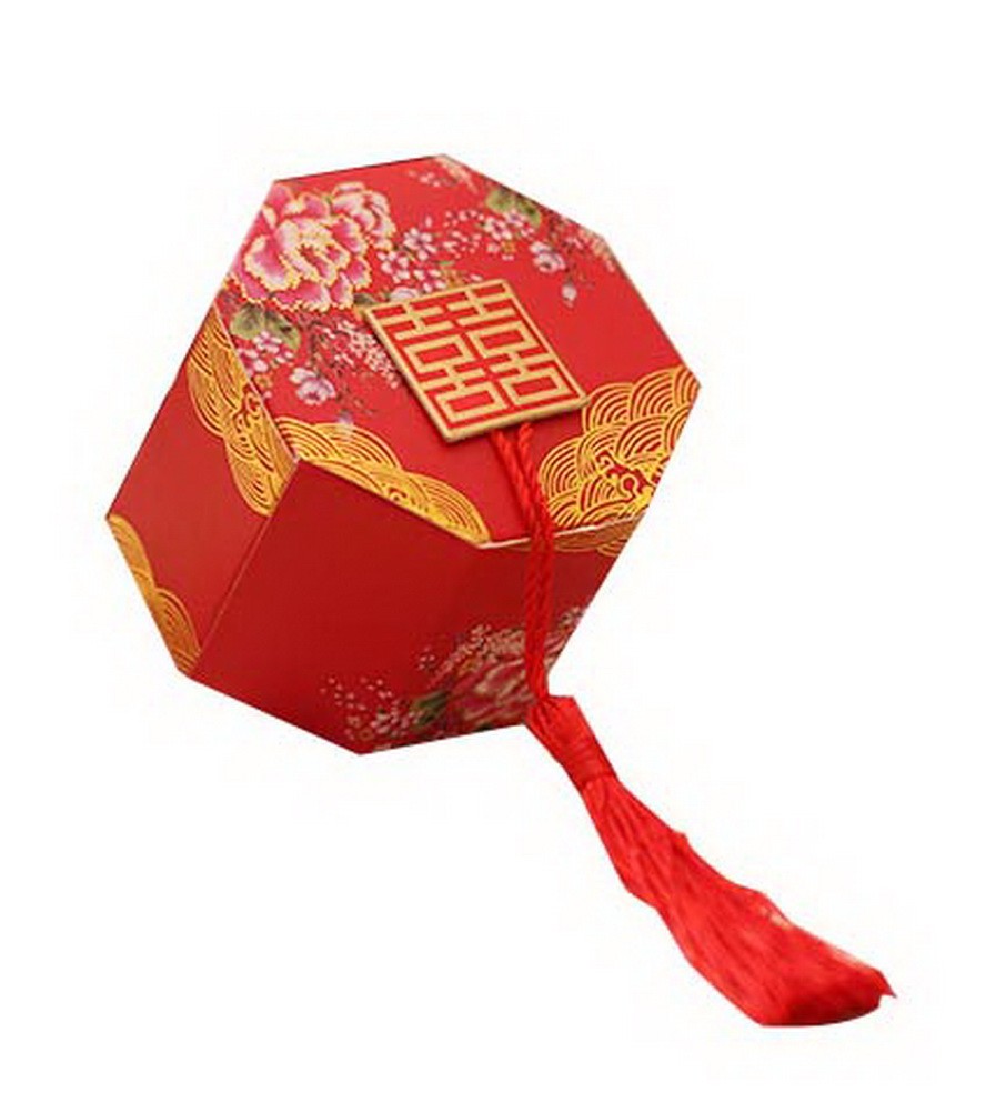 Set of 10 Wedding Festival Candy Bag/Chocolate Box/Gift Carrier Chinese Style