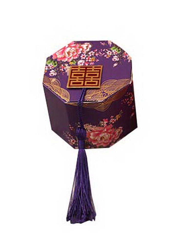 Set of 10 Wedding Festival Candy Bag/Chocolate Box/Gift Carrier Chinese Purple