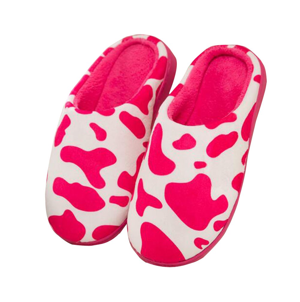 Woman Winter Slippers Lovely Cows Print Warm Slippers
